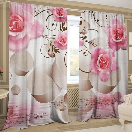 Фотошторы из 2-х половинок " Т. Натуральный", Россия.