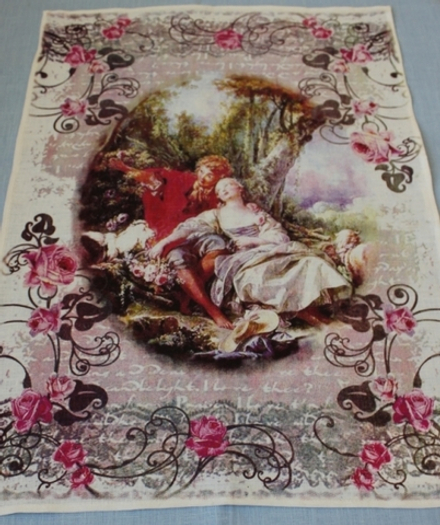 Салфетка-полотенце льняная Пастушки