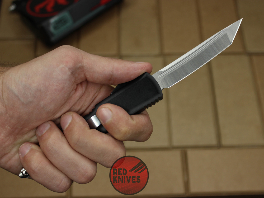 Нож Microtech Ultratech T/E - черная рукоять, танто клинок сатин + запчасти RK-387