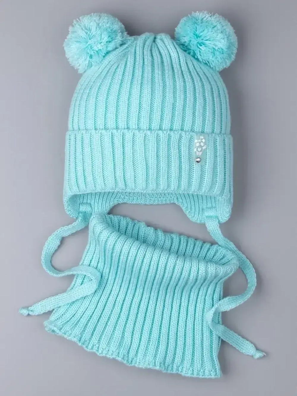 Шапка со снудом для девочки демисезонная