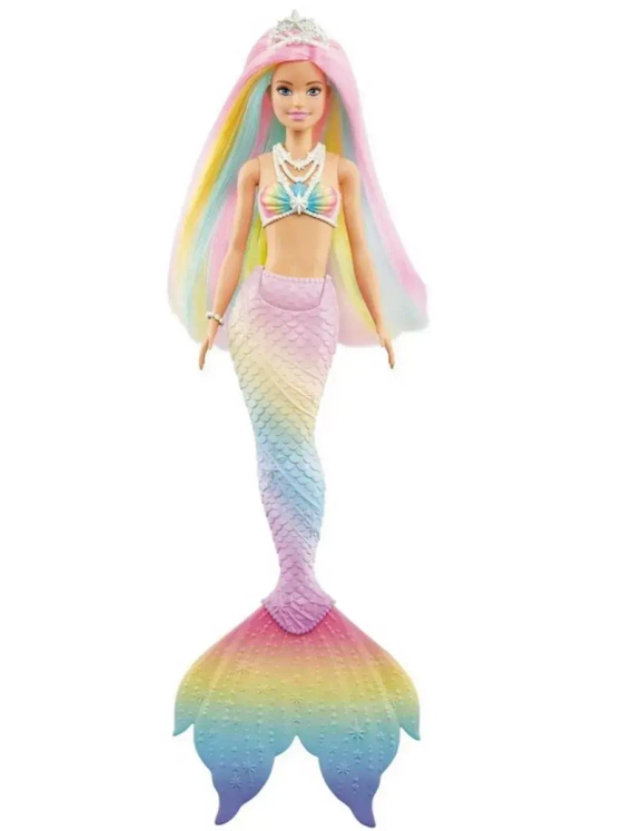 Кукла Барби Русалочка с разноцветными волосами GTF89