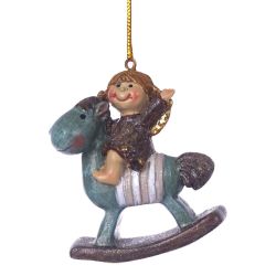 GAEM Фигурка декоративная подвесная "Ангел/ Дед Мороз", L5,5 W2 H6 см, 4в.
