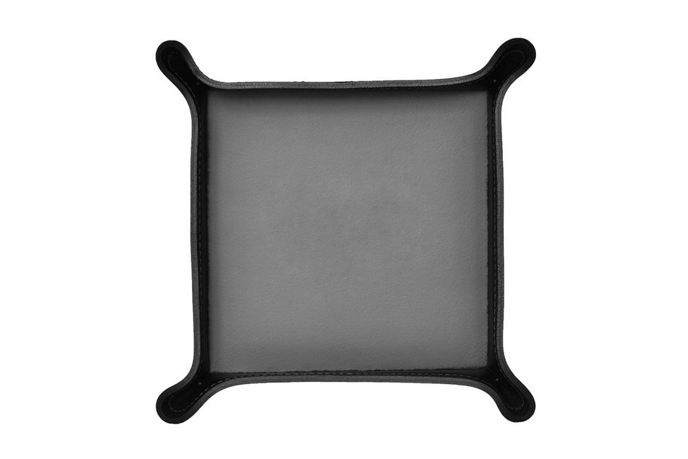 Лоток большой фигурный из кожи цвет ЧЕРНЫЙ