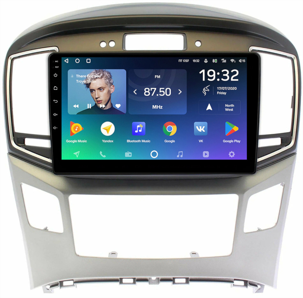 Магнитола для Hyundai H1, Grand Starex 2015-2022 (ШГУ монохром, авто с часами) - Teyes SPRO+ монитор 9" IPS на Android 10, ТОП процессор, 4Гб+32Гб, 4G SIM-слот