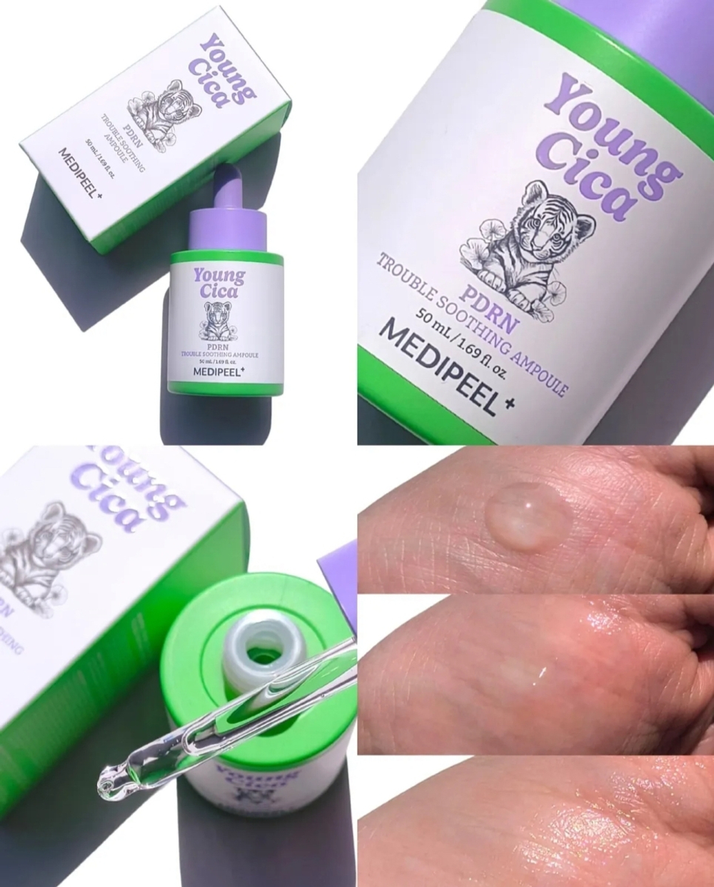 MEDIPEEL Успокаивающая ампульная сыворотка с ПДРН, экзосомами и центеллой Young Cica PDRN Trouble Soothing Ampoule