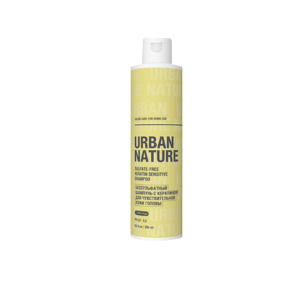 Urban Nature Salon Care SULFATE-FREE SENSITIVE Шампунь бессульфатный с кератином для чувствительной кожи