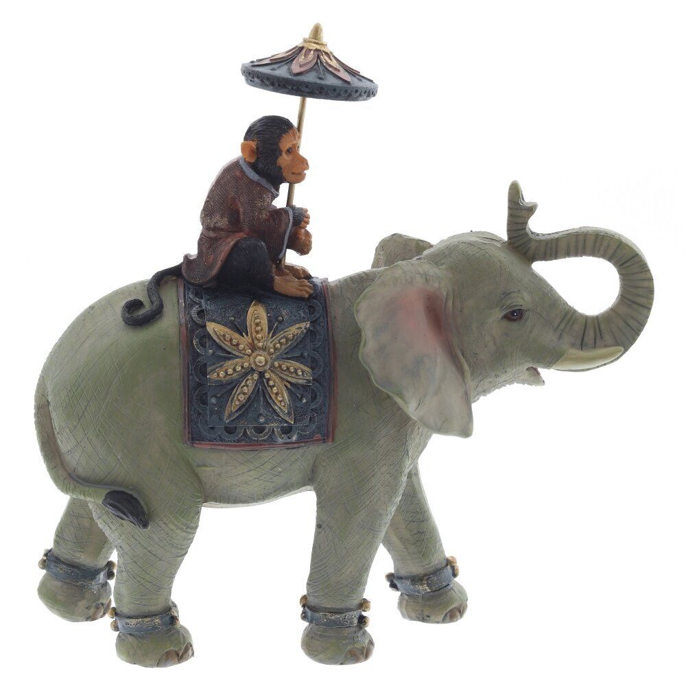 GAEM Фигурка декоративная "Обезьяна на слоне", L19 W7 H19,5 см