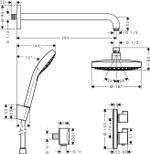 Душевой набор Hansgrohe 27295000 Croma Select S / Ecostat S