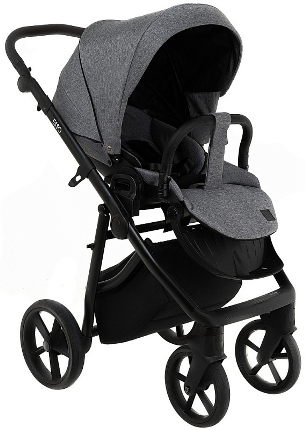 Детская коляска Roan Esso 2025 3 в 1 с автокреслом Tutis Elo Lux Black ESS114/1 Grey/Black