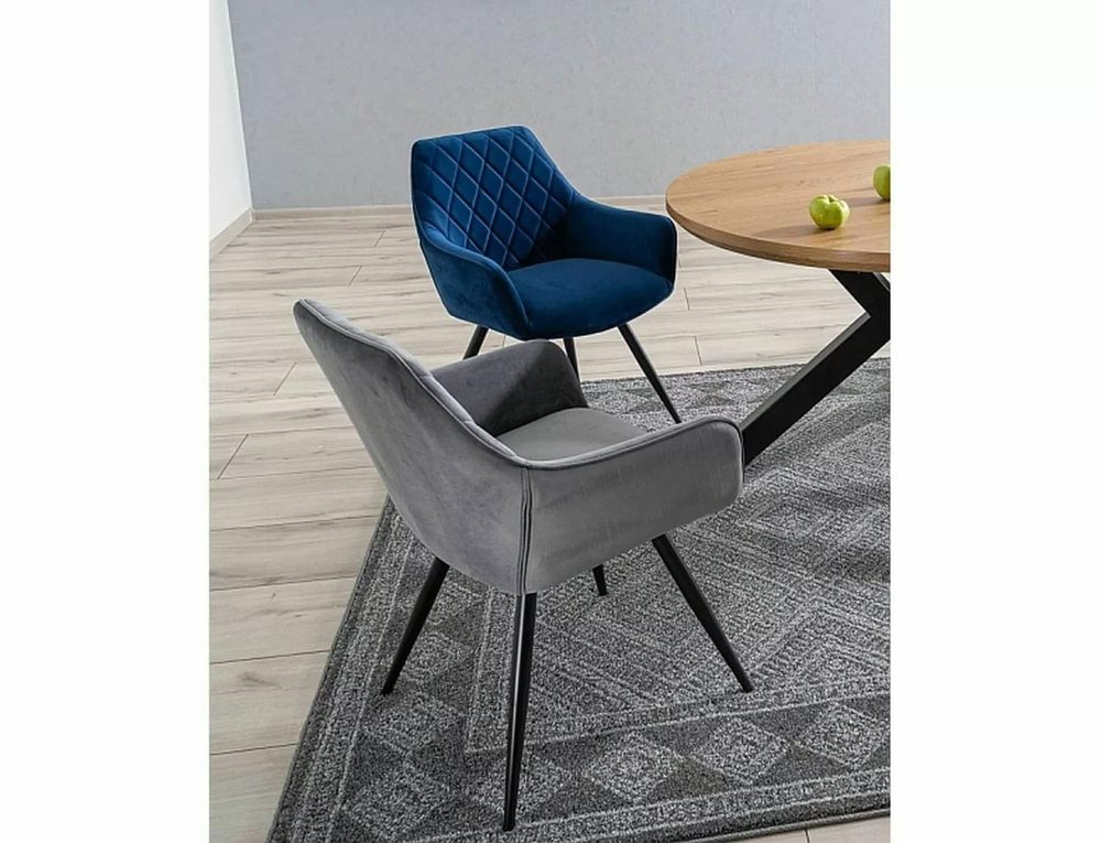 Стул SIGNAL LINEA Velvet Bluvel 14 серый/черный мат