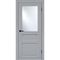 Купить Межкомнатная дверь эмалит Классик 3 светло-серая остеклённая