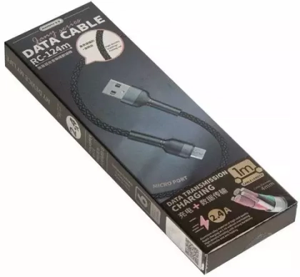 Кабель 1m USB/Micro 2.4A RC-124m Remax black