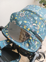 Коляска прогулочная Babalo 2024 Океан текстиль на черной раме