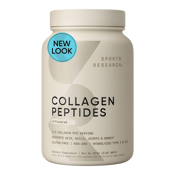 Коллаген, Collagen Peptides Unflavored, Sports Research, 907 гр.