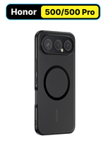 Чехол с Магсейф для Honor 500 / 500 Pro прозрачный матовый с черным бортом WLONS