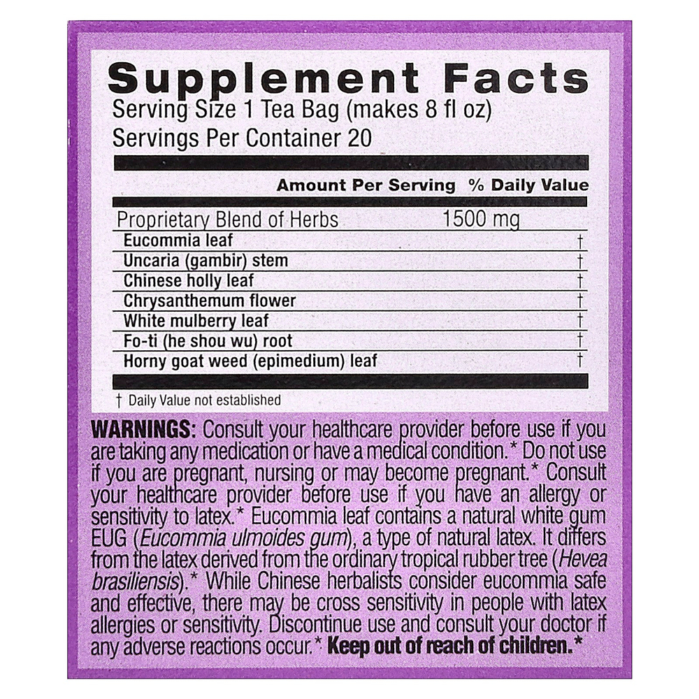 Triple Leaf Tea, травяной чай для повышения артериального давления, 20 чайных пакетиков, 30 г (1,06 унции)