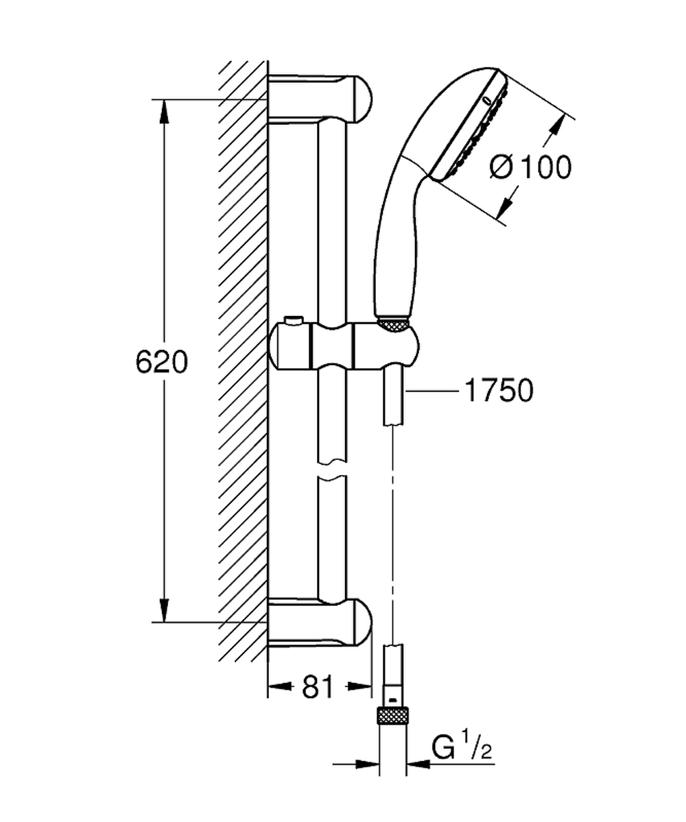 Душевой гарнитур Grohe Tempesta New 27853001 Хром