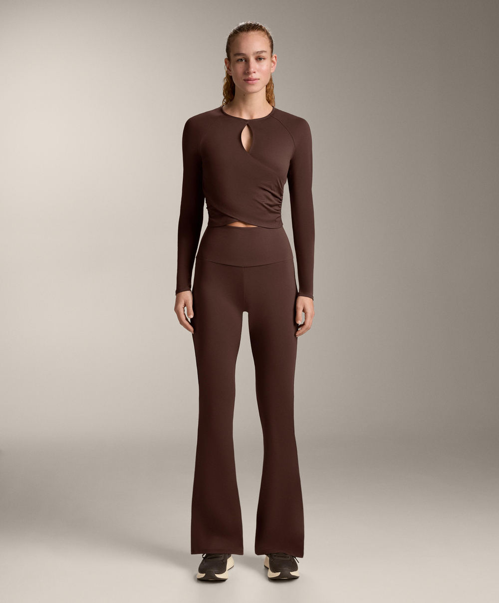 Oysho Лонгслив Comfortlux, коричневый