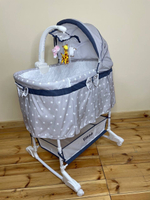 PITUSO Колыбель 3 в 1 Viana на колёсах Stars Grey/серый