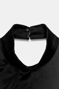 ZARA КОРОТКОЕ АТЛАСНОЕ ПЛАТЬЕ, ЧЕРНЫЙ