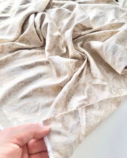 Портьерная ткань винтажный хлопковый жаккард Felina col. 020 бежевый (высота 280 см, Индия)