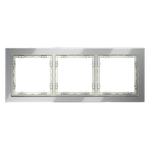 Рамка стеклянная VOLTUM S70 на 3 поста, (сталь, стекло)