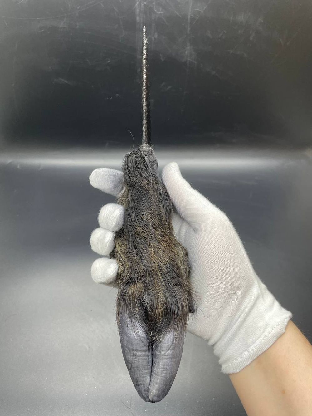 Обсидиановый нож с рукоятью копыта вепря 28 см