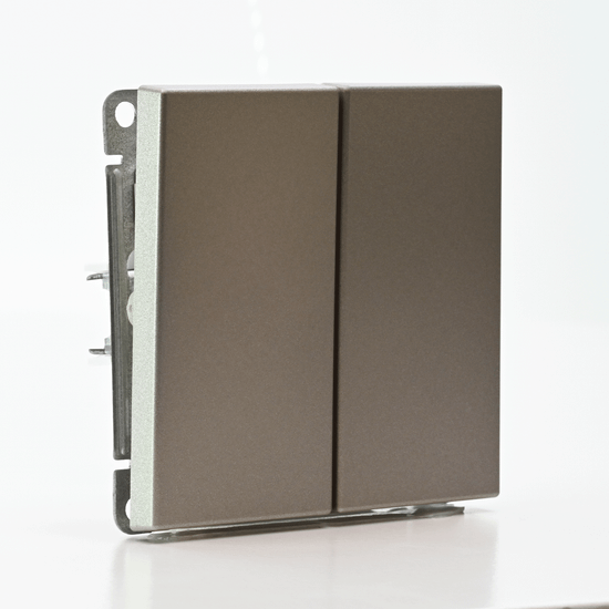 Выключатель кнопочный 2-кл. ArtGallery 10AX быстрозажим. клем. механизм шампань SE GAL000517S