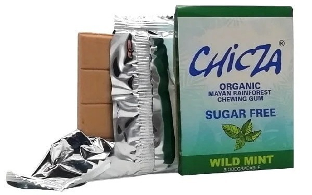 CHICZA ORGANIC Жевательная резинка органическая биоразлагаемая со вкусом дикой мяты без сахара 30г
