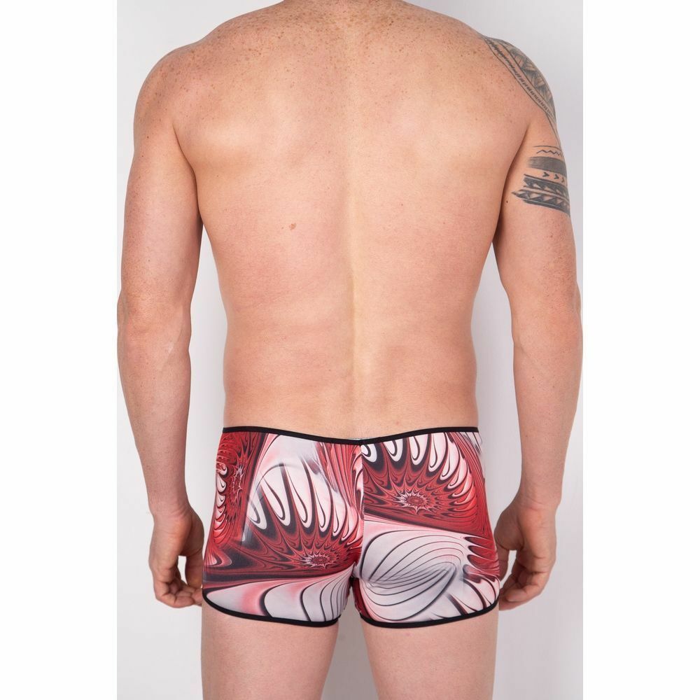 Мужские трусы хипсы с разноцветным принтом и черной окантовкой Cosmos Colors CP30_BRW