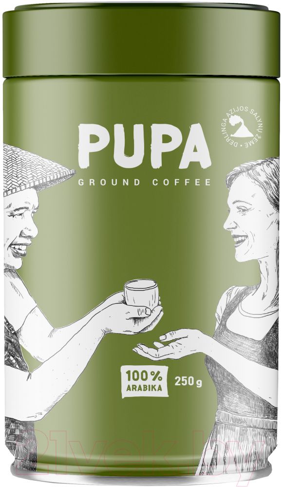 Кофе PUPA Азия молотый (Зеленый) - 250 г ж/б
