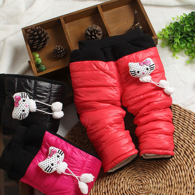 Штаны детские болоневые с аппликацией Hello Kitty