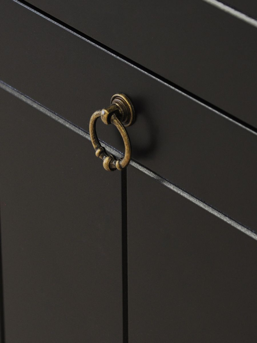 Обувница для прихожей Индра, 3 двери, 123х66х21, черный