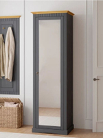 РЕКЛАМАЦИЯ ФУРНИТУРА Шкаф для обуви Неаполь из сосны с зеркалом, серый