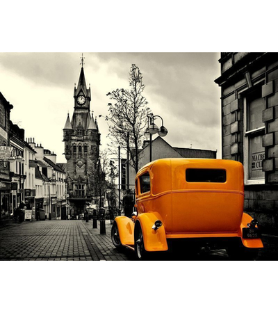 Картина мозаикой с нанесенной рамкой 40х50 РЕТРО ТАКСИ В ЛОНДОНЕ  (16 цветов)