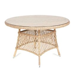 "Эспрессо" плетеный круглый стол, диаметр 118 см, цвет соломенный