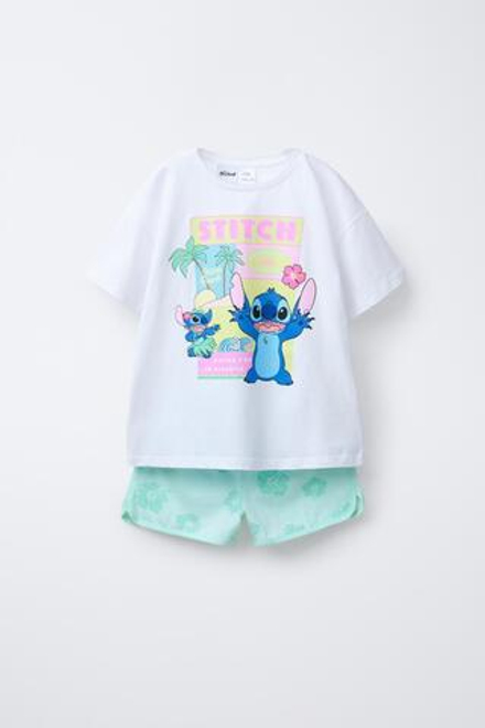 ZARA ПИЖАМА С ПРИНТОМ ЛИЛО И СТИЧ © DISNEY, ЦВЕТ МОРСКОЙ ВОЛНЫ