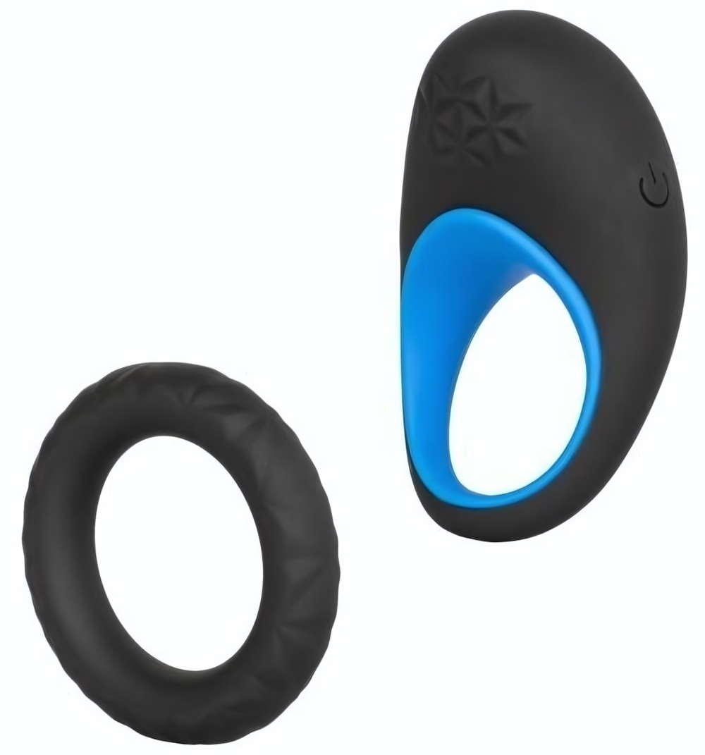 Набор из двух черных эрекционных колец Link Up Max (Цвет: черный)