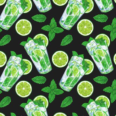 Лайм, мята, мохито коктейль