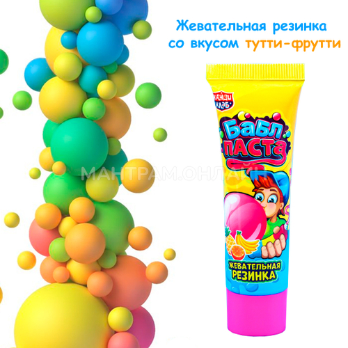 Жевательная резинка Канди Клаб Бабл паста вкус тутти-фрутти 22 г