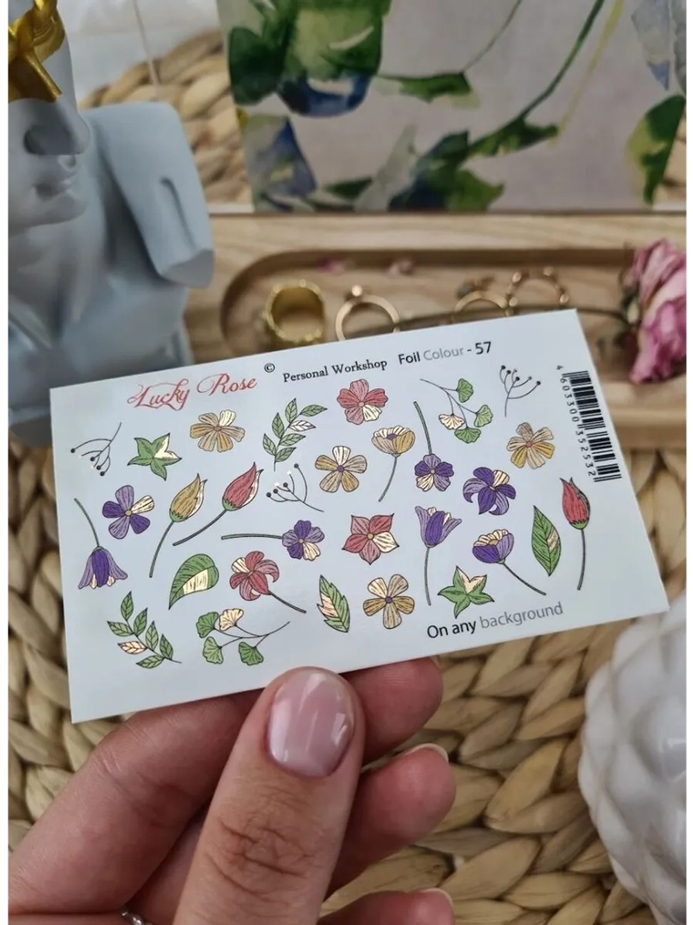 Lucky Rose Слайдеры наклейки для ногтей Foil 57