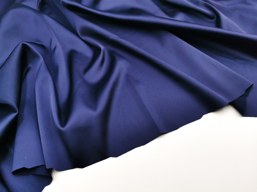 Атлас-стрейч, эластичный, бельевой, темно-синий