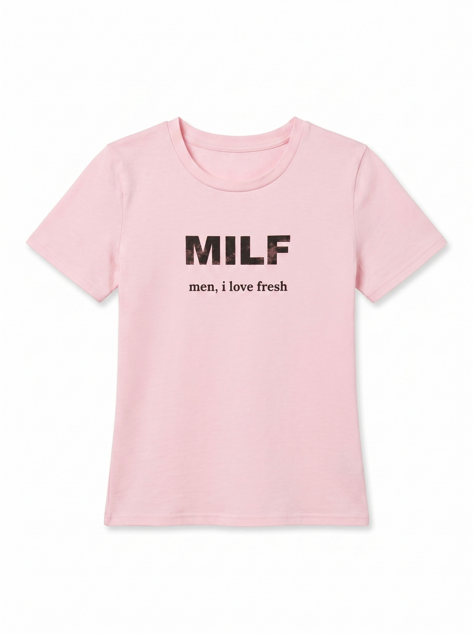Футболка приталенная "Milf"
