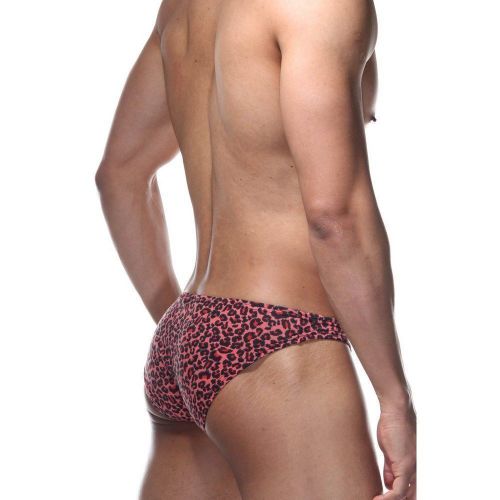 Трусы мужские слипы розовые с леопардовым принтом DARKZONE DZN6465