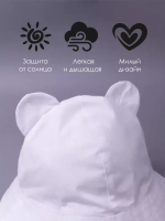 Детская белая панама на завязках пляжная