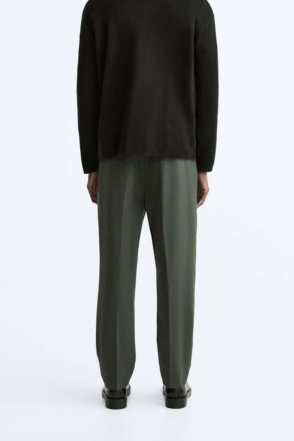 ZARA БРЮКИ-ДЖОГГЕРЫ КОМФОРТНОЙ ПОСАДКИ, ТЕМНО-ЗЕЛЕНЫЙ