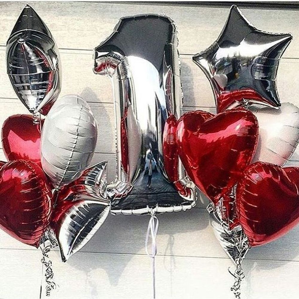 Шар (18"/46 см) Сердце, красный 1 шт.