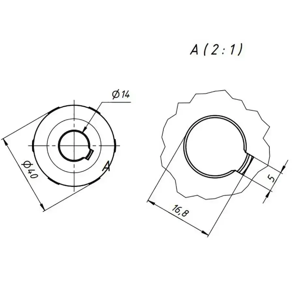 Муфта кулачковая соединительная GE-40-66-14*16