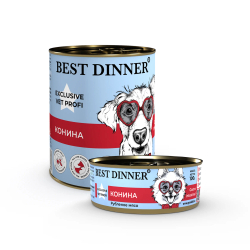 BEST DINNER Vet Profi Консервы для собак при проблемах пищеварения конина 0,34 кг