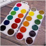 Краски акварельные ЮНЛАНДИЯ "ЮНЫЙ ВОЛШЕБНИК", медовые, 22+2 цвета (золото + серебро), ВОЛШЕБНЫЕ, 191328